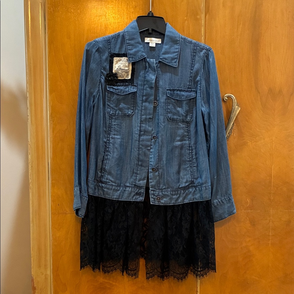 Custom denim and Lace Women's Jacket